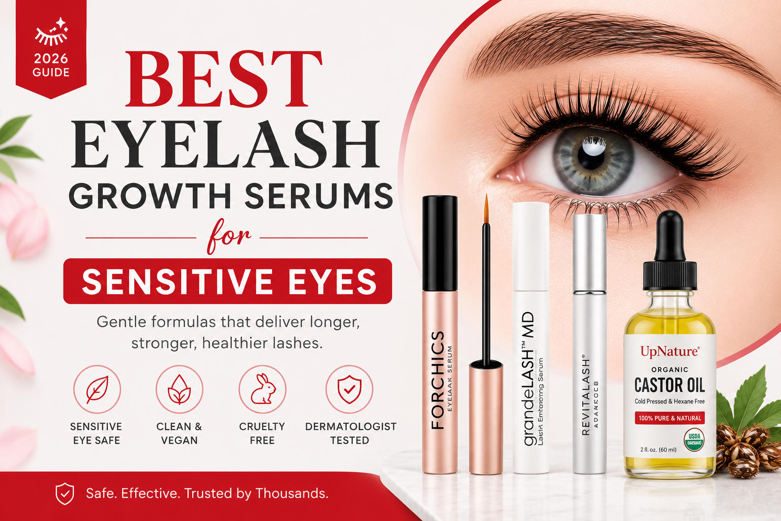 Read more about the article Best Eyelash Growth Serums for Sensitive Eyes (2026): Gentle Formulas That Actually Work